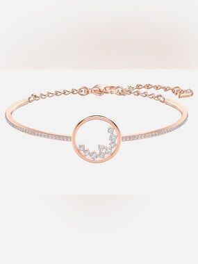 Swarovski Rose Gold Circle Bracelet with Clear Crystals